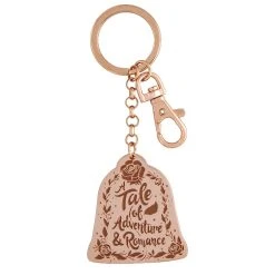 Disney Keychain - Belle Quote - Adventure Awaits - Rose Gold