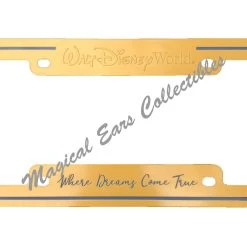 Disney License Plate Frame - Dreams Come True - Disney World - Gold