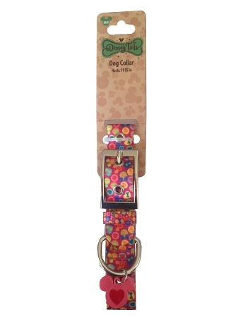 Disney Tails Dog Collar - Mickey & Minnie Hearts & Icons - Pink