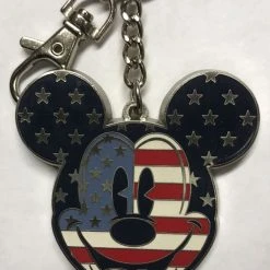 Disney Keychain - Mickey Mouse Americana - Stars And Stripes