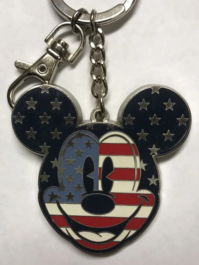 Disney Keychain - Mickey Mouse Americana - Stars And Stripes