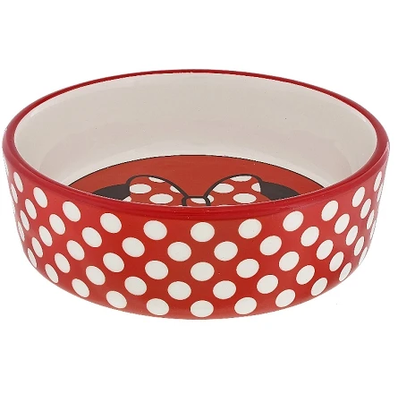 Disney Tails Pet Bowl - Minnie Mouse - Polka Dot Bow 1 Disney Tails Pet Bowl - Minnie Mouse - Polka Dot Bow