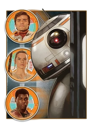 Disney Postcard - BB-8 And Friends - Star Wars 1 Disney Postcard - BB-8 And Friends - Star Wars