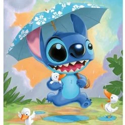 Disney Postcard - Rainy Day - Stitch - By Tercek