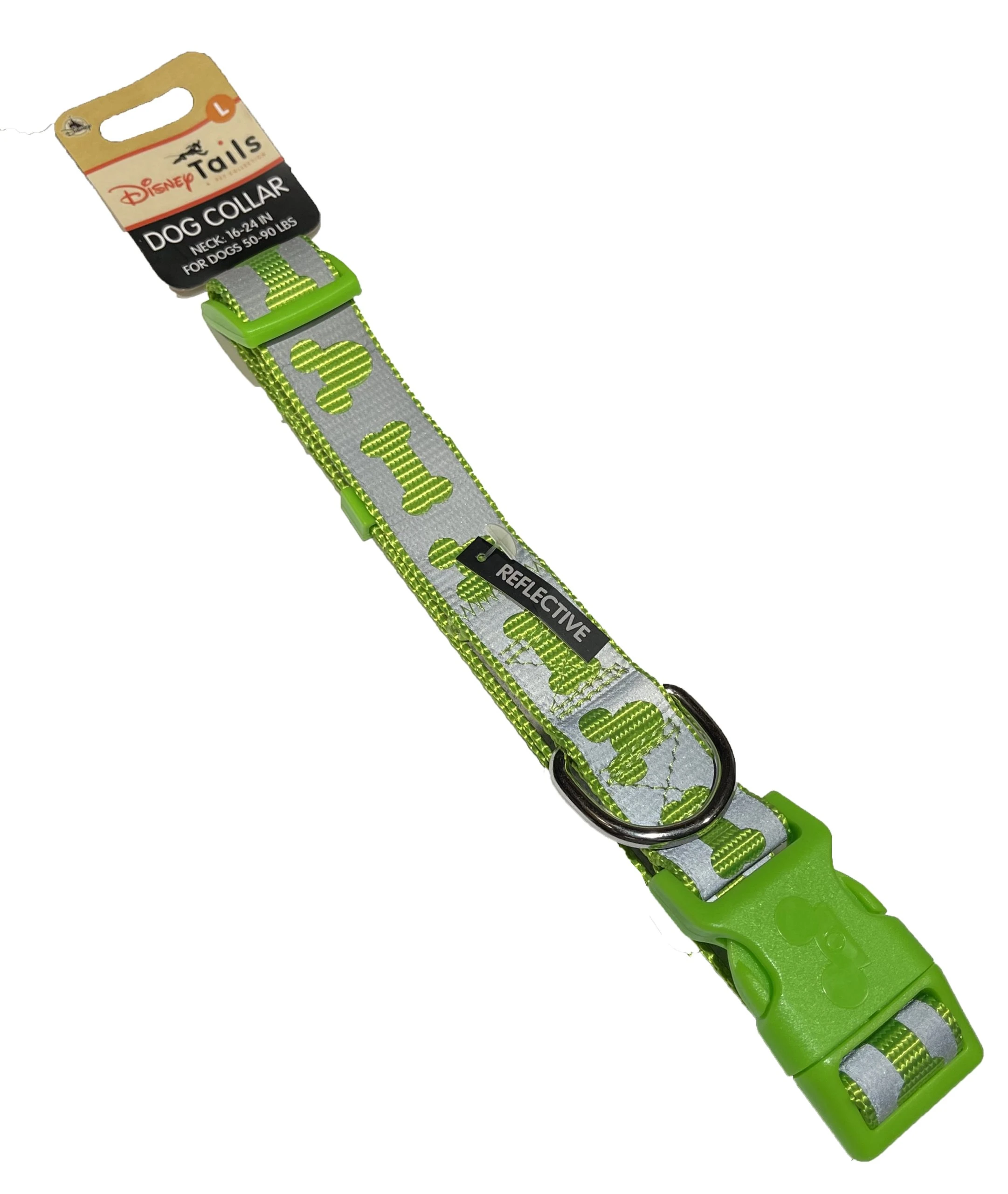 Disney Dog Collar - Mickey Icons And Bones - Green