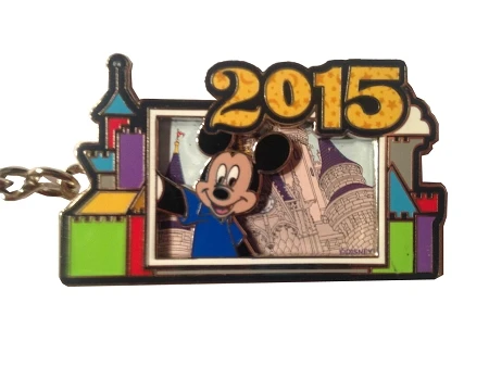 Disney Keychain - 2015 Mickey Mouse With Retro Cinderella Castle 1 Disney Keychain - 2015 Mickey Mouse With Retro Cinderella Castle